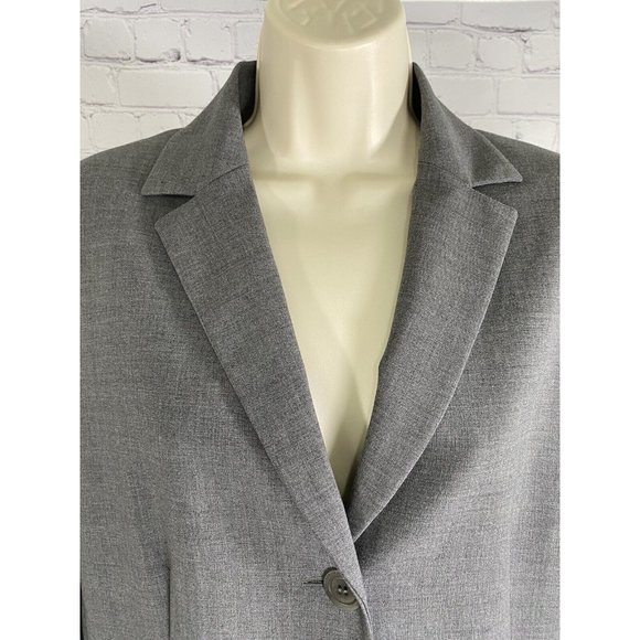 Talbots Stretch Gray Wool Blend 3 Button Notch Lapel Blazer Jacket Pockets 8 - Picture 5 of 8
